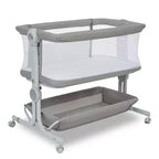 Moïse pour bébé, cododo pour nouveau-né avec grand panier de rangement, matelas confortable, côtés entièrement en maille, berceau de chevet portable réglable sur 6 hauteurs