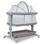 Moïse pour bébé, cododo pour nouveau-né avec grand panier de rangement, matelas confortable, côtés entièrement en maille, berceau de chevet portable réglable sur 6 hauteurs