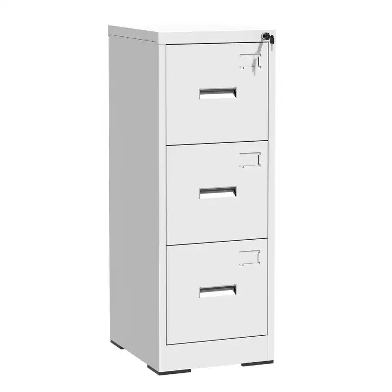 Classeur vertical métallique à 3 tiroirs pour bureau/maison, classeur étroit à roulettes verrouillable