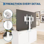 White TV Stand with Mount for 32-80 Inch TVs, 6 Drawer Wood Media Console & Entertainment Center with Height Adjustable Mount, Storage TV Dresser