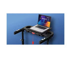 Tapis de Course YOUNGFIT 3,5 CV avec Poste de Travail et Hauteur Réglable, Capacité de 204 kg, Tapis de Marche Pliable Portable à Inclinaison de 15 % avec Barre de Maintien