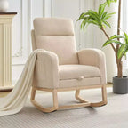 Nursery Rocking Chair with High Backrest & Soft Padded Seat, Cozy Glider Rocker for Baby Room & Breastfeeding Comfort