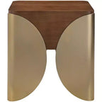 Meridian Furniture Cazari Brown Oak Wood And Iron End Table