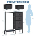 Commode avec tringle à vêtements, tiroirs de rangement pour chambre à coucher, commode en tissu réversible avec tringle à vêtements, pour bureau à domicile