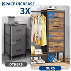 Commode avec tringle à vêtements, tiroirs de rangement pour chambre à coucher, commode en tissu réversible avec tringle à vêtements, pour bureau à domicile
