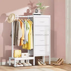 Commode avec tringle à vêtements, tiroirs de rangement pour chambre à coucher, commode en tissu réversible avec tringle à vêtements, pour bureau à domicile