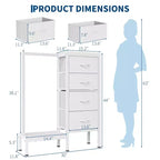 Commode avec tringle à vêtements, tiroirs de rangement pour chambre à coucher, commode en tissu réversible avec tringle à vêtements, pour bureau à domicile