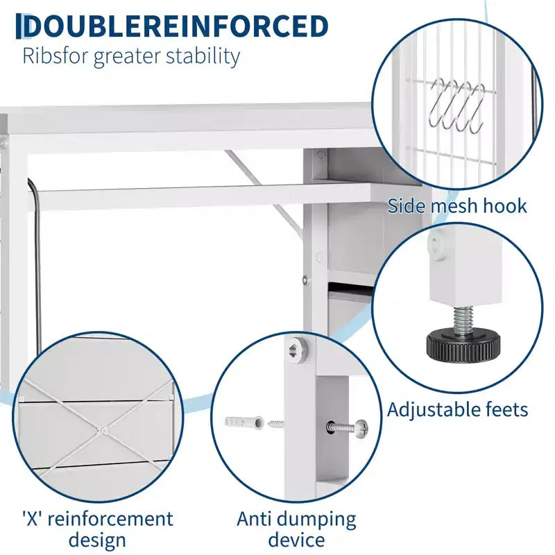 Commode avec tringle à vêtements, tiroirs de rangement pour chambre à coucher, commode en tissu réversible avec tringle à vêtements, pour bureau à domicile
