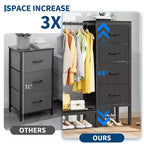 Commode avec tringle à vêtements, tiroirs de rangement pour chambre à coucher, commode en tissu réversible avec tringle à vêtements, pour bureau à domicile
