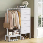 Commode avec tringle à vêtements, tiroirs de rangement pour chambre à coucher, commode en tissu réversible avec tringle à vêtements, pour bureau à domicile