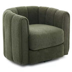 Ensemble de 2 fauteuils d'appoint pivotants à 360° modernes, revêtement en tissu doux, vert