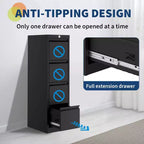 4-Drawer Lockable File Cabinet, Heavy Duty Metal, Vertical Storage for Letter/Legal/A4/F4, Secure Office Organizer for Home Office