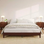 GustoWave 9 Inch Queen Size Platform Bed Frame, 800 LB Max Weight Capacity, Brown