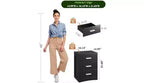 DEXYLLO Night Stand, Wood Nightstand with 3 Drawers, Bed Side Table for Bedroom, Living Room, Dorm