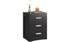 DEXYLLO Night Stand, Wood Nightstand with 3 Drawers, Bed Side Table for Bedroom, Living Room, Dorm