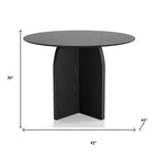 Table à manger ronde HomeRoots 42 avec piétement central en bois noir