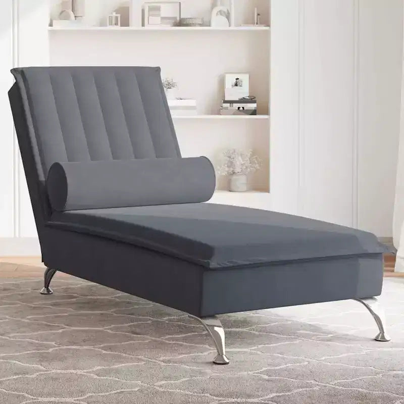 vidaXL Chaise longue de massage gris foncé