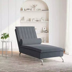 vidaXL Chaise longue de massage gris foncé