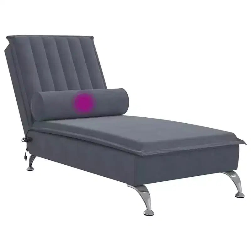 vidaXL Chaise longue de massage gris foncé