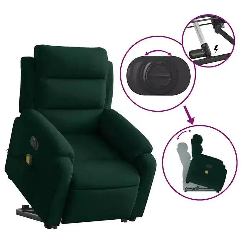 vidaXL Stand Up Massage Recliner Chair Dark gray