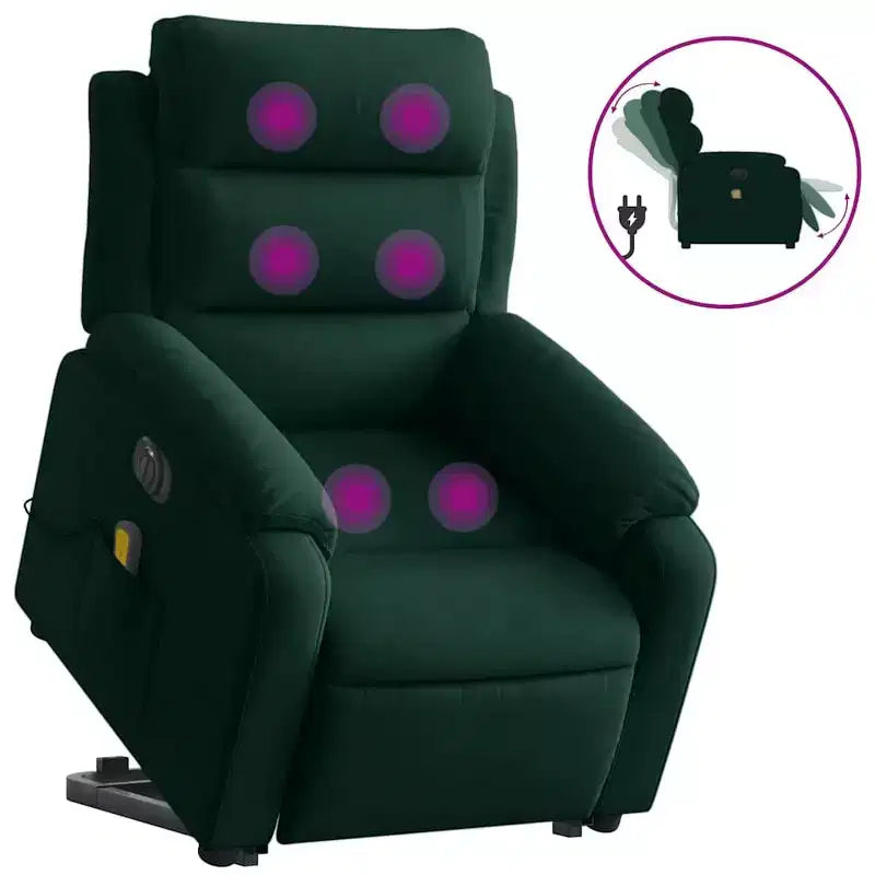 vidaXL Stand Up Massage Recliner Chair Dark gray