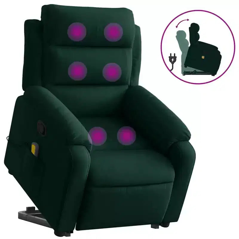 vidaXL Stand Up Massage Recliner Chair Dark gray
