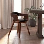vidaXL Dining Chair Black and natural Faux leather and bentwood Standard