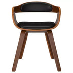 vidaXL Dining Chair Black and natural Faux leather and bentwood Standard