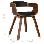 vidaXL Dining Chair Black and natural Faux leather and bentwood Standard