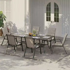 Set of 6 Stackable Patio Dining Chairs  All-Weather High Back with Armrests, Lightweight Textilene, 140kg Capacity  Ideal for Garden, Backyard