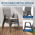 Set of 6 Stackable Patio Dining Chairs  All-Weather High Back with Armrests, Lightweight Textilene, 140kg Capacity  Ideal for Garden, Backyard