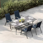 Set of 6 Stackable Patio Dining Chairs  All-Weather High Back with Armrests, Lightweight Textilene, 140kg Capacity  Ideal for Garden, Backyard