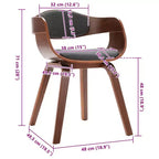 vidaXL Dining Chair Set of 2 Gray