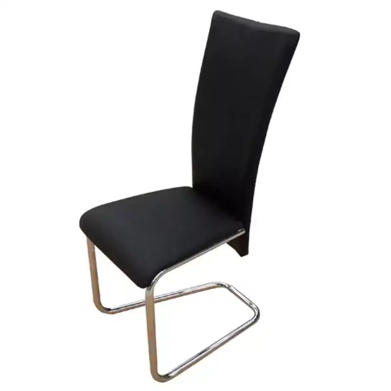 vidaXL Lot de 2 chaises de salle à manger en similicuir noir Standard Moderne