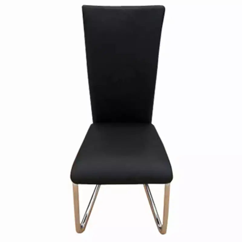 vidaXL Lot de 2 chaises de salle à manger en similicuir noir Standard Moderne