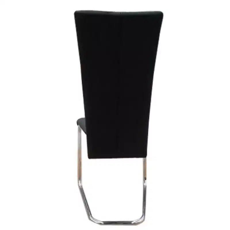 vidaXL Lot de 2 chaises de salle à manger en similicuir noir Standard Moderne