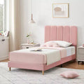 SunnyFurn Upholstered Soft Headboard Platform Bed Frame  Princess Design, Sturdy Wood Slats, Noise-Free, No Box Season Needed, Easy Assembly