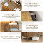 8 Drawer Modern White Dresser with Built-in Power Outlet & LED Light, Spacious Chest of Drawers for Bedroom & Living Room