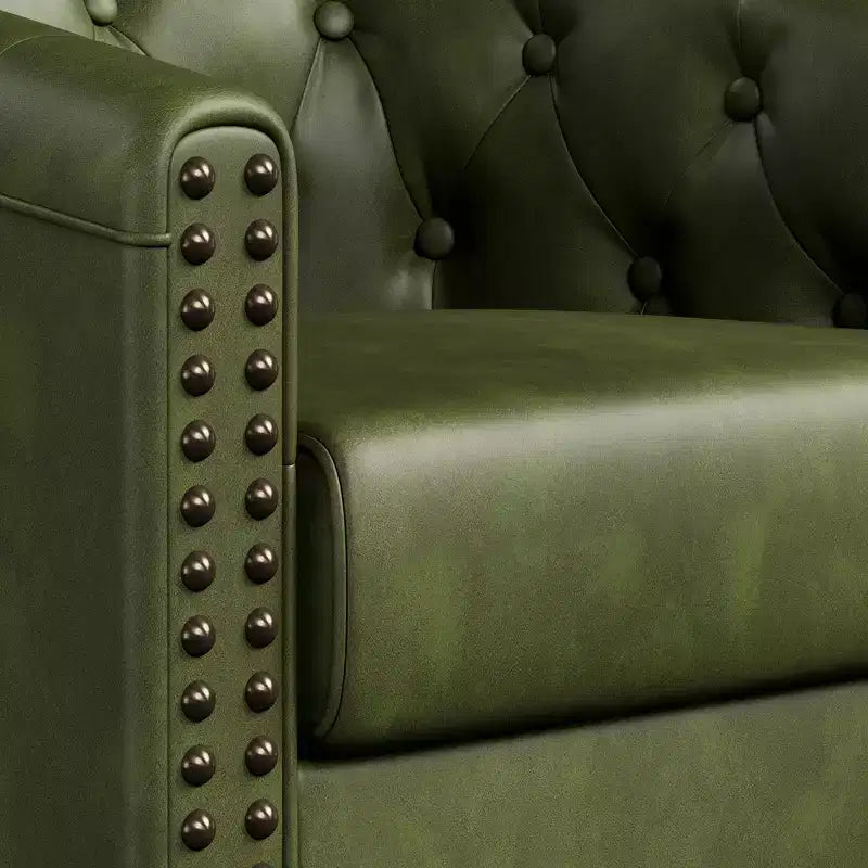 Dyonery Swivel Barrel Accent Chair,Modern Nailhead Armchair, 360 Modern Comfy Reading Chair for Living Room & Bedroom