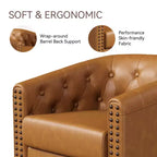 Dyonery Swivel Barrel Accent Chair,Modern Nailhead Armchair, 360 Modern Comfy Reading Chair for Living Room & Bedroom
