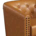 Dyonery Swivel Barrel Accent Chair,Modern Nailhead Armchair, 360 Modern Comfy Reading Chair for Living Room & Bedroom