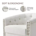 Dyonery Swivel Barrel Accent Chair,Modern Nailhead Armchair, 360 Modern Comfy Reading Chair for Living Room & Bedroom