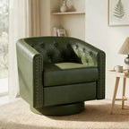 Dyonery Swivel Barrel Accent Chair,Modern Nailhead Armchair, 360 Modern Comfy Reading Chair for Living Room & Bedroom