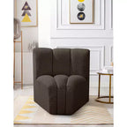 Meridian Furniture Arc Boucle Fabric Curved Corner Chair