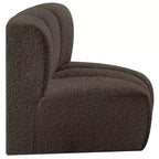 Meridian Furniture Arc Boucle Fabric Curved Corner Chair