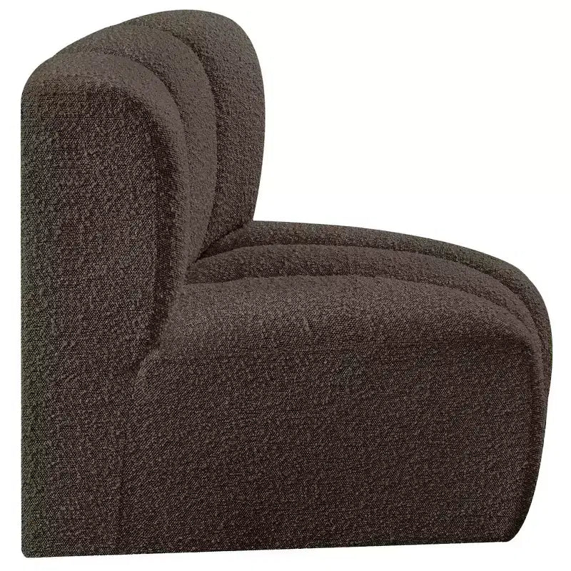 Meridian Furniture Arc Boucle Fabric Curved Corner Chair