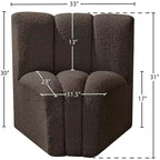 Meridian Furniture Arc Boucle Fabric Curved Corner Chair
