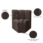 Meridian Furniture Arc Boucle Fabric Curved Corner Chair
