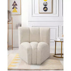 Meridian Furniture Arc Boucle Fabric Curved Corner Chair
