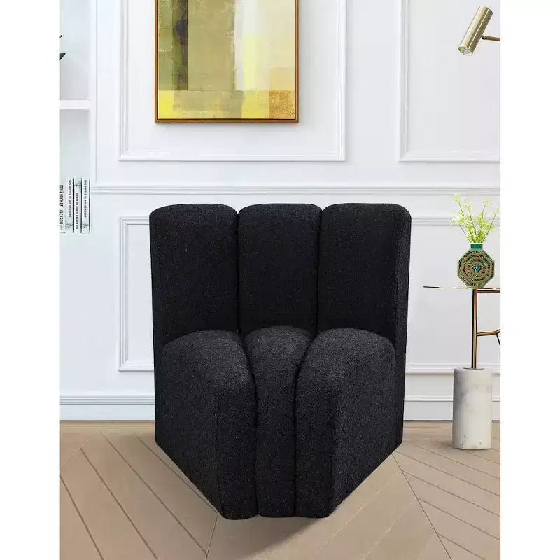 Meridian Furniture Arc Boucle Fabric Curved Corner Chair